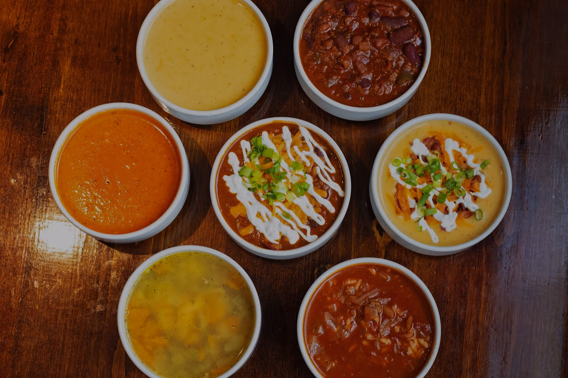 A bunch of tasty soups